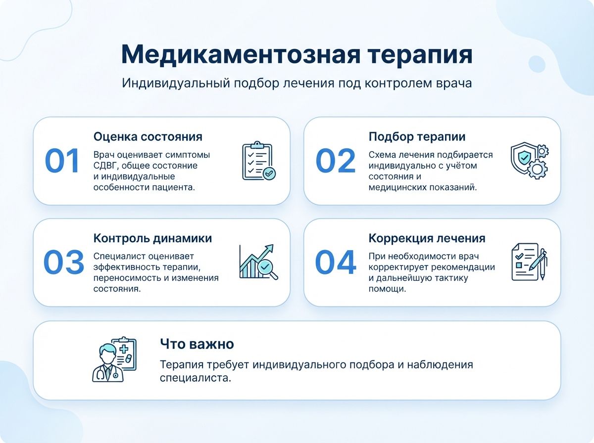 Лечение СДВГ в Усть-Катаве у детей и взрослыхинфографика
